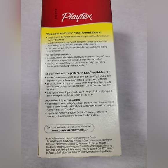 Playtex Nurser with Drop-Ins Liners Naturalatch Nipple Pre-Sterilized x4 Bottles - Picture 3 of 4